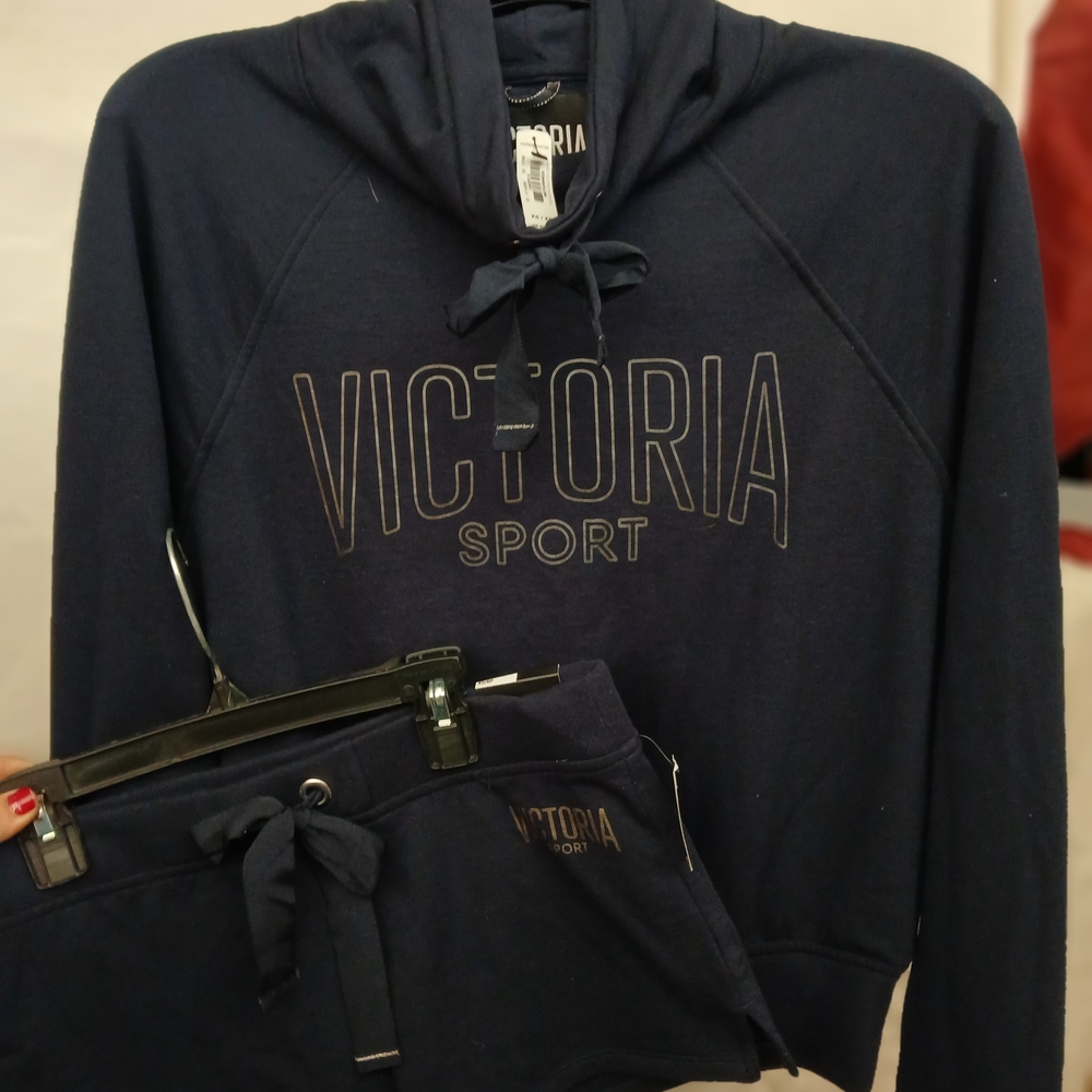 Victoria's Secret Navy Hoodie and Shorts Set